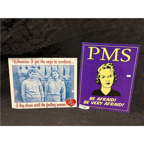 2 Tin signs, 16"x12"