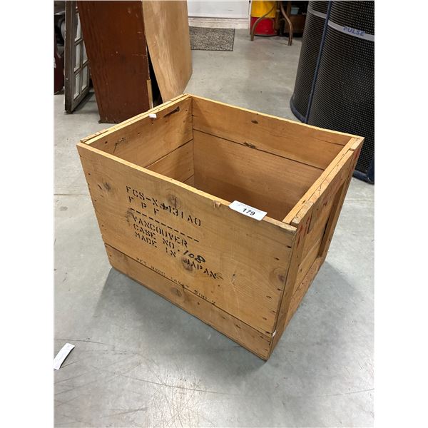 Vintage Vancouver tea crate, 21.5"x16"