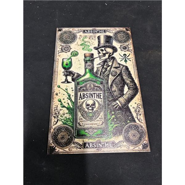 Absinthe liquor "skeleton" sign repro, 8"x5"