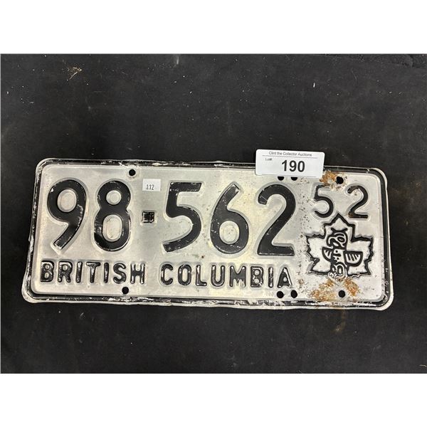 1952 BC "Totem Pole" plate