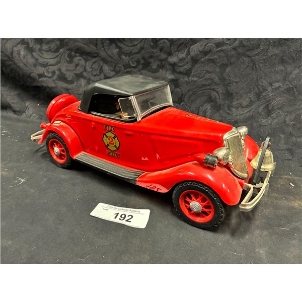 Vintage fire chief whiskey decanter, 15"x6"