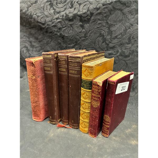 6 antique books