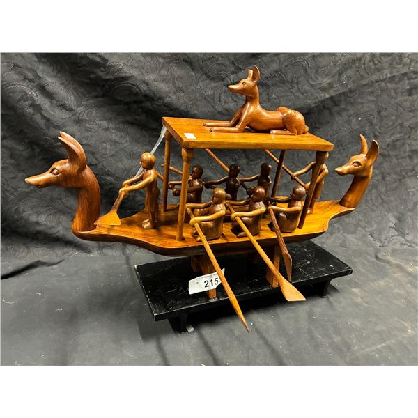 Vintage wooden Indonesian boat model, very cool! 19" long