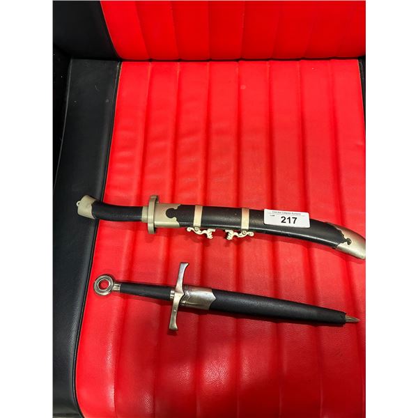 2 Daggers with sheath, 16" and 14"