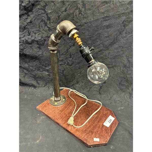 Steampunk table light, 17" Works!