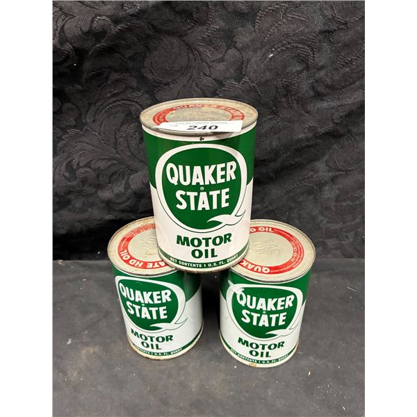 3 vintage Quaker State 1Q oil cans