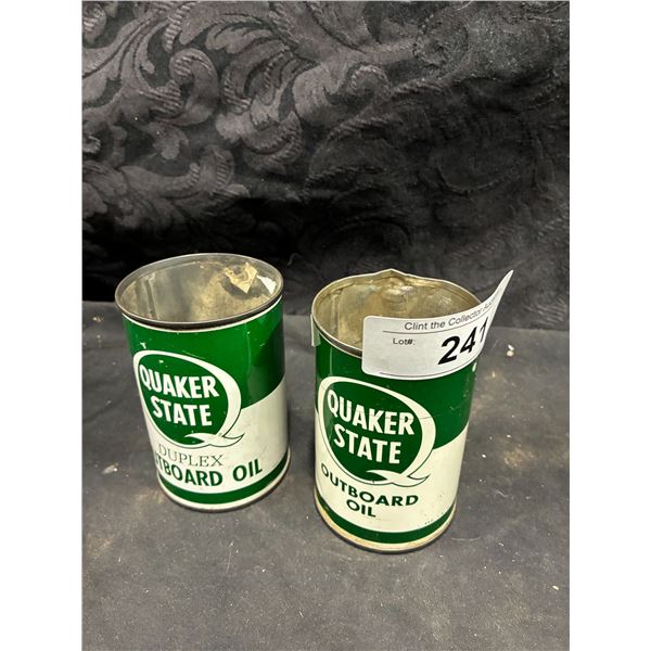 2 Vintage 10oz oil cans