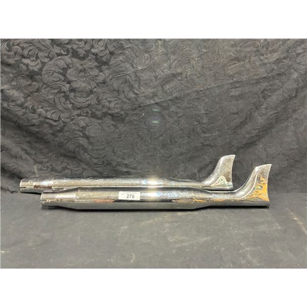 Hard to find vintage Harley Davidson slip on mufflers, Excellent condition, 30"