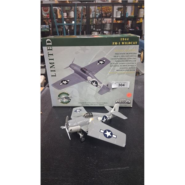 Limited edition 1944 die cast wildcat fighter plane, NIB