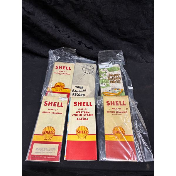 5 Shell Vintage road maps