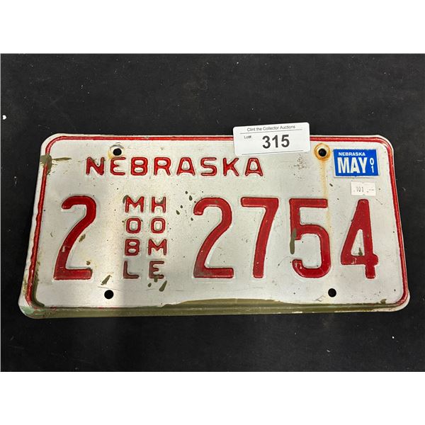 2001 Nebraska Mobile Home Plate