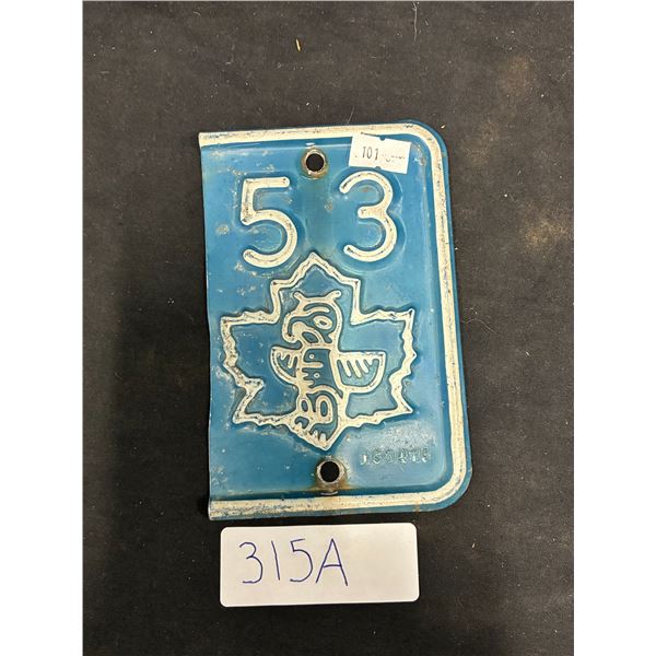 Rare! 1953 totem license plate tag