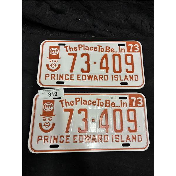 Pair of 1973 PEI Plates with rare graphics