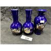 Image 1 : 3 Cobalt blue vases 7"