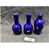 Image 2 : 3 Cobalt blue vases 7"