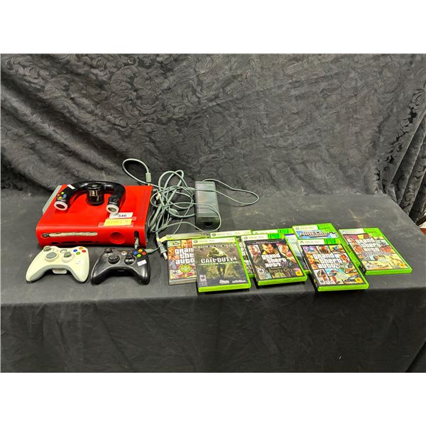 Xbox 360 with 89 games and controllers, Works!