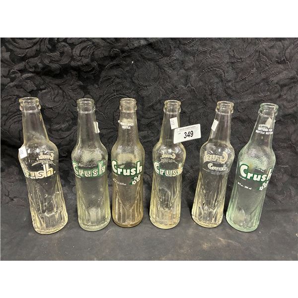 6 Vintage orange crush pop bottles