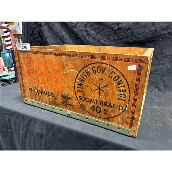 Finnish edam cheese crate from Finland 20"x10"