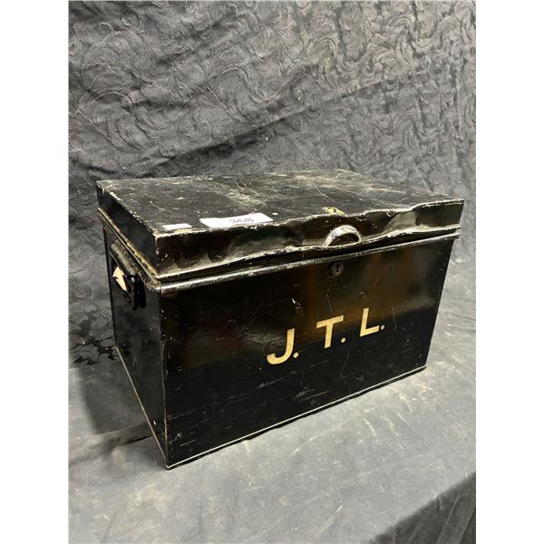 Vintage metal box 16"x10" with toys