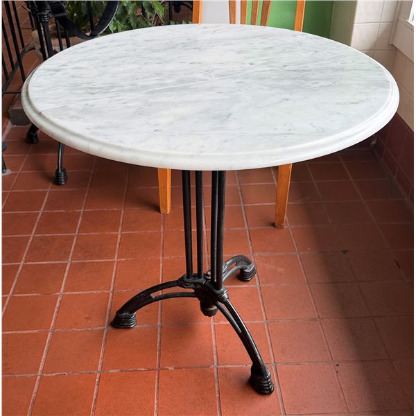 Carrara Marble Table w/ Bruni 3 Table Base 30" Dia, 30"H