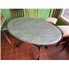 Image 3 : Oval Carrara Marble Table w/ Bruni 2 x 2 Table Base  48" x 30" x 30"H