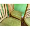 Image 12 : Qty 6 Wooden Chairs w/ Slatted Backs 18" x 16" x 34"H (some wobble)