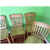 Image 3 : Qty 6 Wooden Chairs w/ Slatted Backs 18" x 16" x 34"H (some wobble)