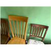 Image 3 : Qty 3 Wooden Chairs w/ Slatted Backs, Misc Sizes