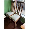 Image 1 : Qty 2 Wooden Chairs w/ Slatted Backs & Upholstered Seats 14" x 44"H