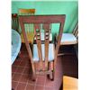 Image 2 : Qty 2 Wooden Chairs w/ Slatted Backs & Upholstered Seats 14" x 44"H