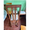 Image 3 : Qty 2 Wooden Chairs w/ Slatted Backs & Upholstered Seats 14" x 44"H