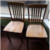 Image 1 : Qty 2 Wooden Chairs w/ Slatted Backs 17" x 37"H