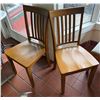 Image 1 : Qty 2 Wooden Chairs w/ Slatted Backs 17" x 37"H