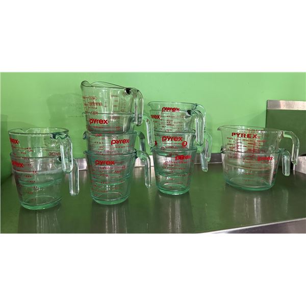 Qty Approx. 11 Pyrex Measuring Cups, Misc Sizes