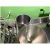 Image 5 : Mixing Bowl w/ Handle, Stock Pot & Multiple Ladles & Hooks, Misc Sizes
