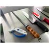 Image 5 : Qty 3 Chef's Knives w/ Sharpeners, Misc Sizes