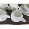 Image 2 : Qty 15 Nuova Point White Latte Cups w/ 9 Saucers
