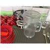 Image 2 : Clear Metal Beverage Dispenser & Plastic Pitcher w/ Lid, Misc Sizes