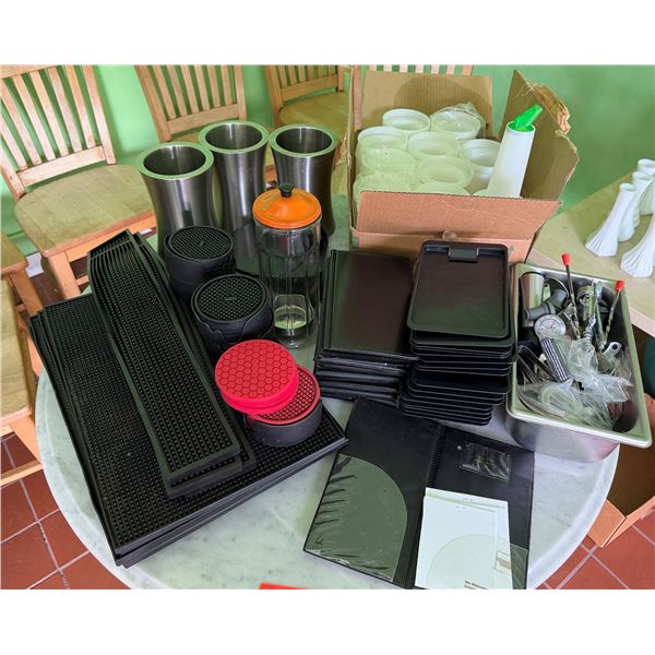 Multiple Barware: Bar Mats, Menu Holders, Coasters, Juice Containers, Utensils, etc