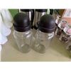 Image 2 : Qty 2 Metal Coffee Carafes & 2 Shakers w/ Black Lids
