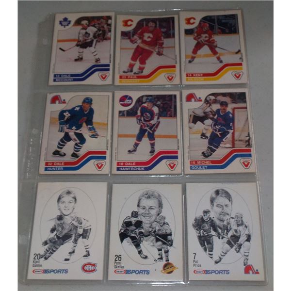 Lot of 9 1980s Vachon & Kraft NHL Hockey cards