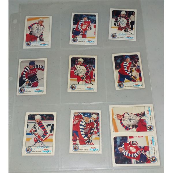 Lot of 10 1992-93 Kraft Mini NHL Hockey cards w Jagr & Hull