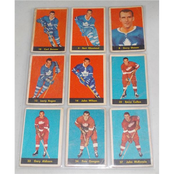 Lot of 9 1960-61 Parkhurst NHL Hockey cards