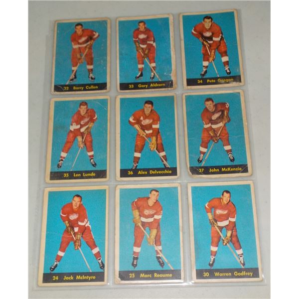 Lot of 9 1960-61 Parkhurst NHL Hockey cards