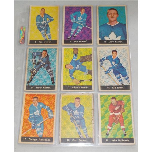 Lot of 9 1961-62 Parkhurst NHL Hockey cards