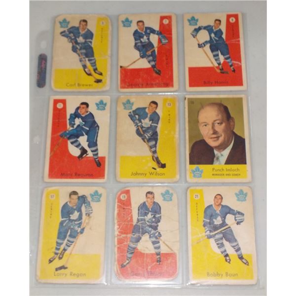 Lot of 9 1959-60 Parkhurst NHL Hockey cards