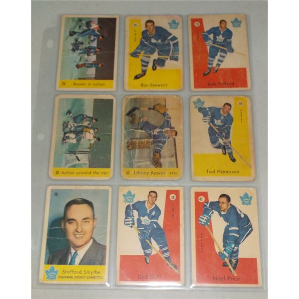 Lot of 9 1959-60 Parkhurst NHL Hockey cards