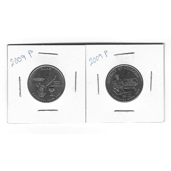 Lot of 2 2009 P USA Territorial Quarters 25 Cent coins