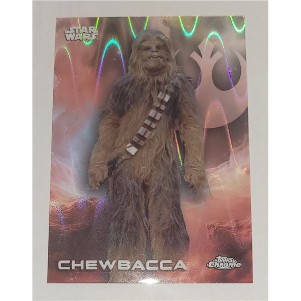 2025 Topps Chrome Star Wars RayWave Refractor card #23 Chewbacca