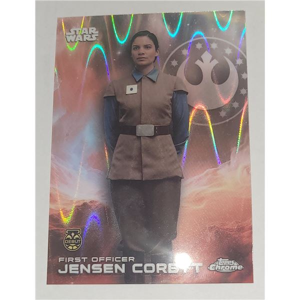 2025 Topps Chrome Star Wars RayWave Refractor card #46 First Officer Jensen Corbyt